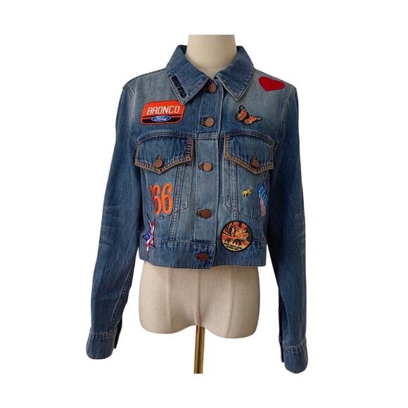 Alice + Olivia X BRONCO JEFF DENIM JACKET S - Picture 8 of 14
